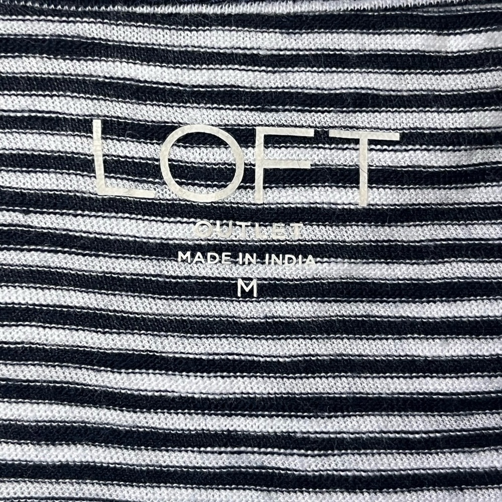 LOFT striped lace trim top, size M - Picture 5 of 5